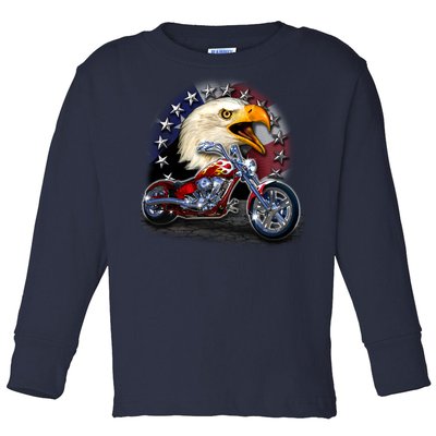 USA Chopper Bald Eagle Muscle Toddler Long Sleeve Shirt