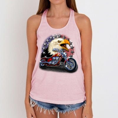 USA Chopper Bald Eagle Muscle Women's Knotted Racerback Tank