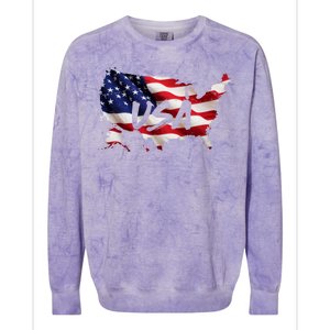 USA Country Flag Colorblast Crewneck Sweatshirt