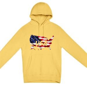 USA Country Flag Premium Pullover Hoodie