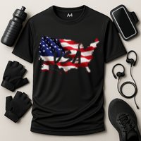 USA Country Flag Cooling Performance Crew T-Shirt