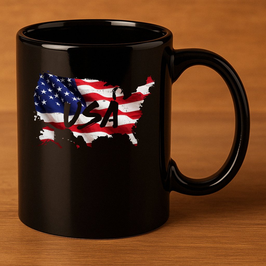 USA Country Flag 11oz C Handle Ceramic Mug