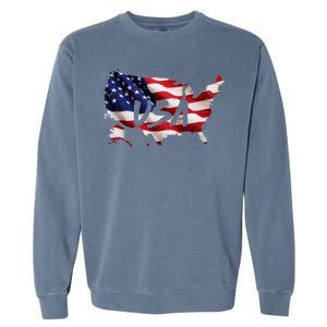 USA Country Flag Garment-Dyed Sweatshirt