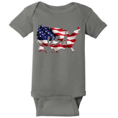 USA Country Flag Baby Bodysuit