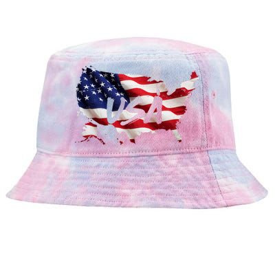 USA Country Flag Tie-Dyed Bucket Hat