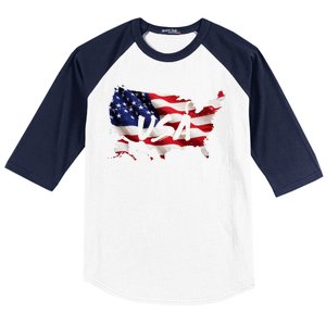 USA Country Flag Baseball Sleeve Shirt