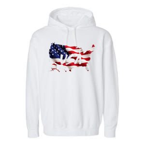 USA Country Flag Garment-Dyed Fleece Hoodie