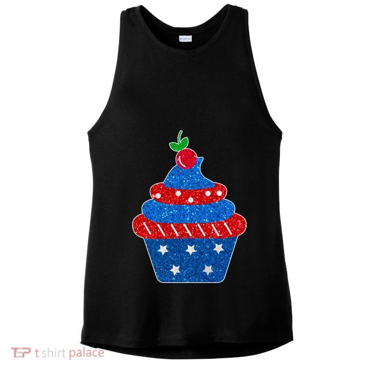 USA Cupcake Cherry On Top Ladies PosiCharge Tri-Blend Wicking Tank