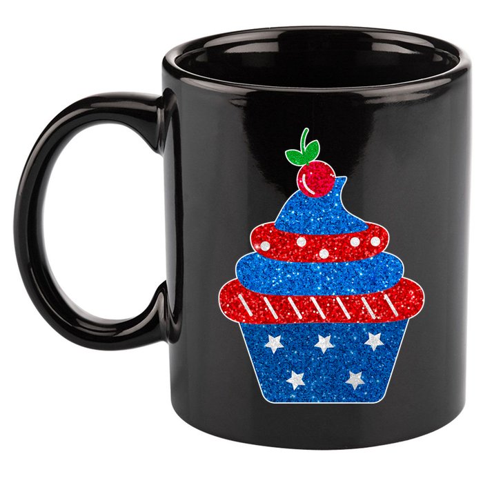 USA Cupcake Cherry On Top 11oz C Handle Ceramic Mug