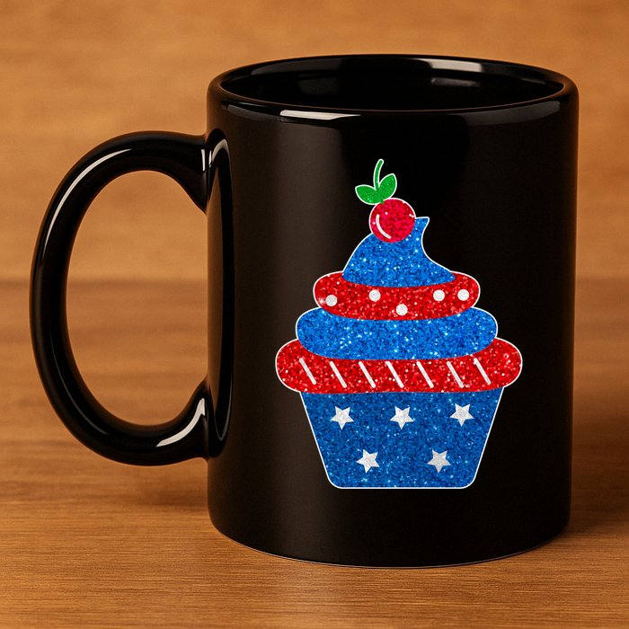 USA Cupcake Cherry On Top 11oz C Handle Ceramic Mug