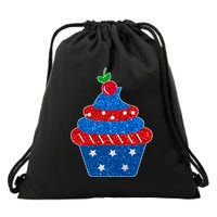 USA Cupcake Cherry On Top Drawstring Bag