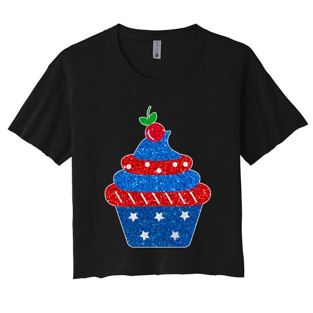 USA Cupcake Cherry On Top Crop Top