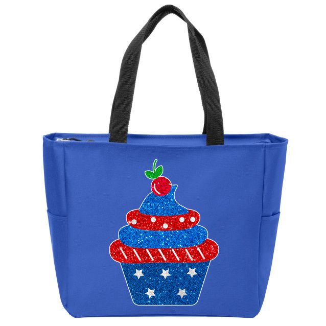 USA Cupcake Cherry On Top Zip Tote Bag