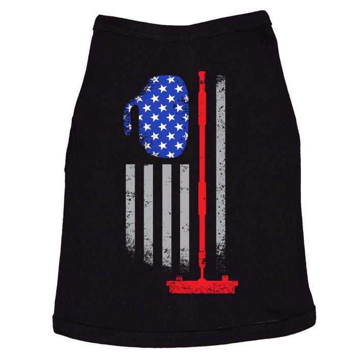 USA Curling Flag Doggie Tank