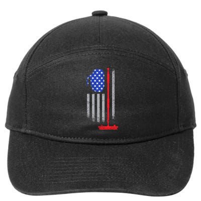 USA Curling Flag 7-Panel Snapback Hat