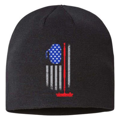 USA Curling Flag Sustainable Beanie