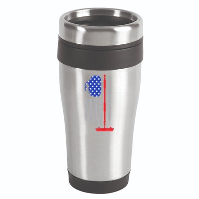 USA Curling Flag 16oz Travel Tumbler