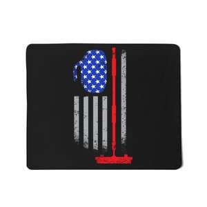 USA Curling Flag Mousepad