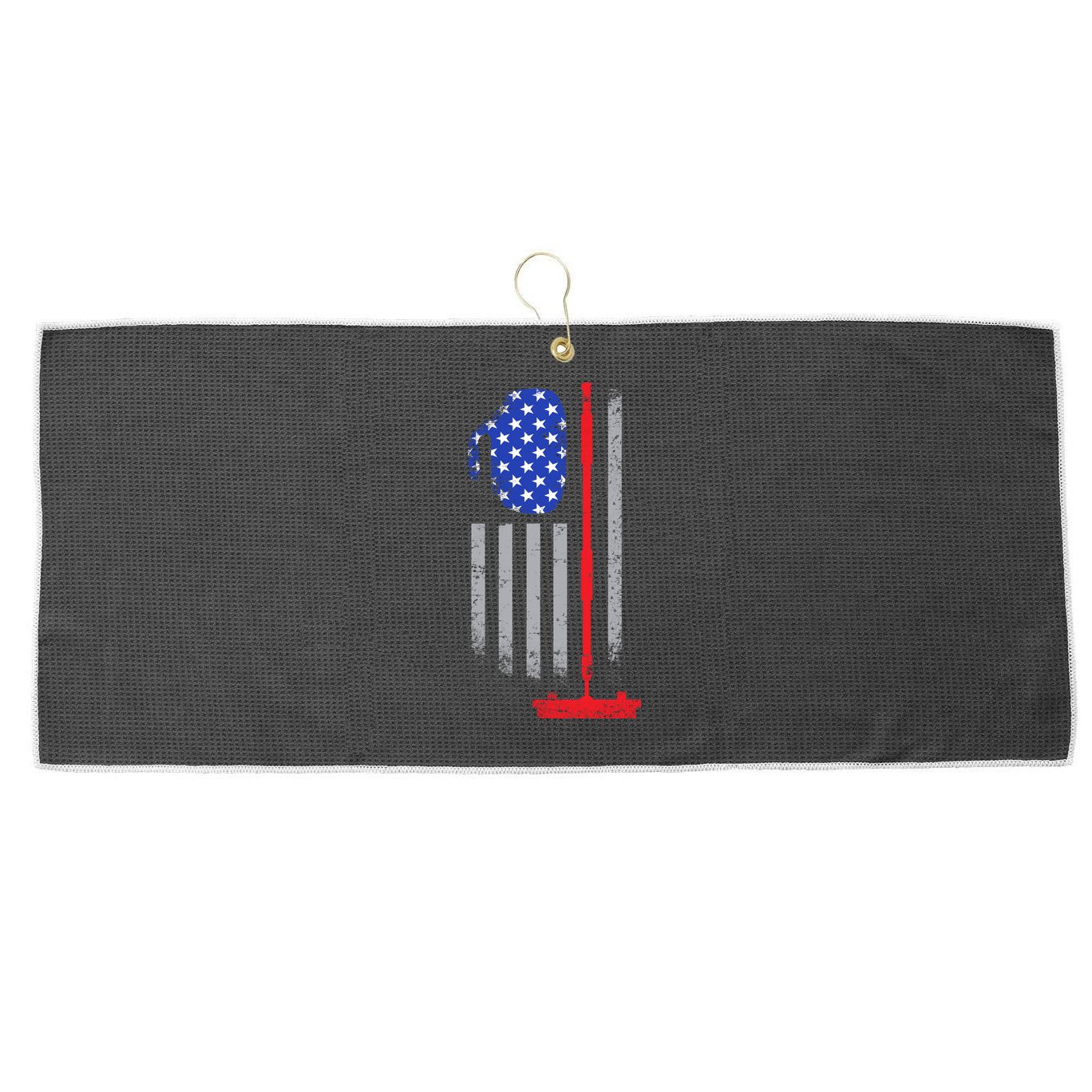 USA Curling Flag Large Microfiber Waffle Golf Towel