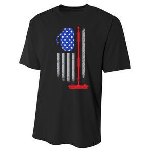 USA Curling Flag Performance Sprint T-Shirt