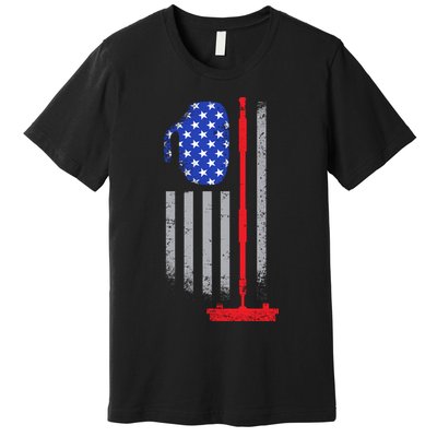 USA Curling Flag Premium T-Shirt