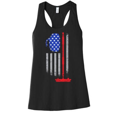 USA Curling Flag Women's Racerback Tank