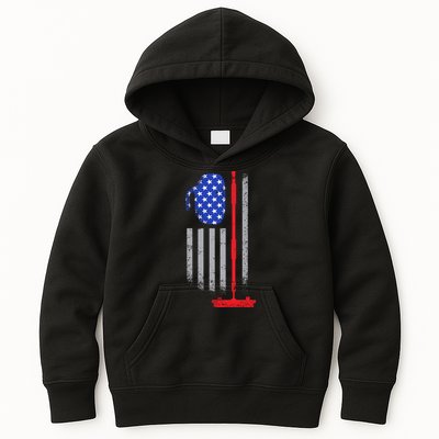 USA Curling Flag Kids Hoodie