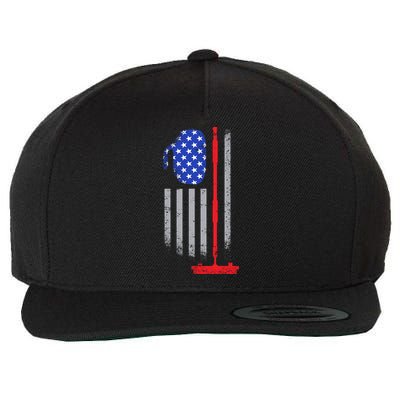 USA Curling Flag Wool Snapback Cap