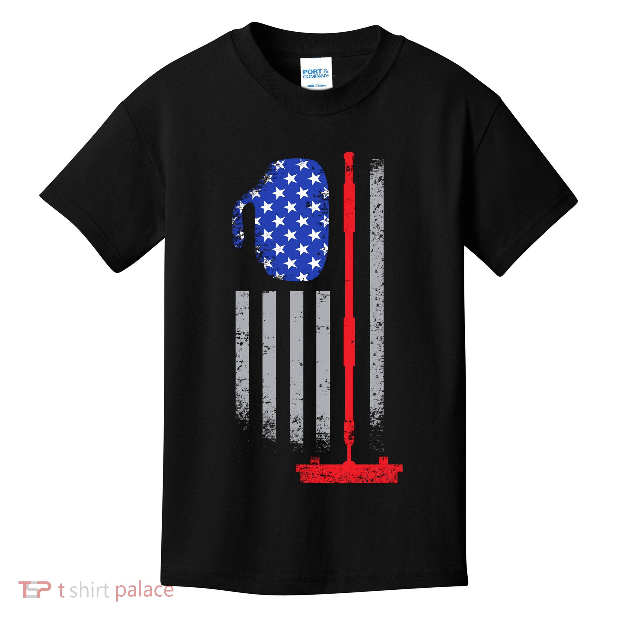 USA Curling Flag Kids T-Shirt