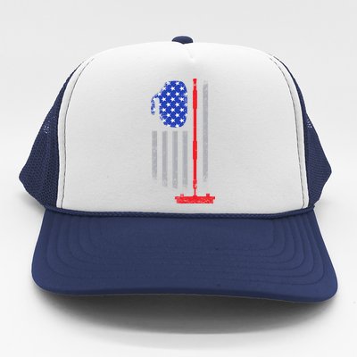 USA Curling Flag Trucker Hat