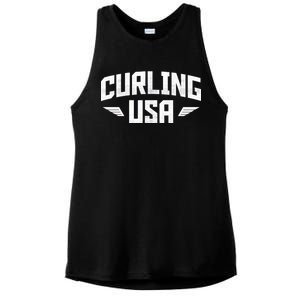 USA Curling Team Ladies PosiCharge Tri-Blend Wicking Tank