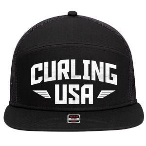 USA Curling Team 7 Panel Mesh Trucker Snapback Hat