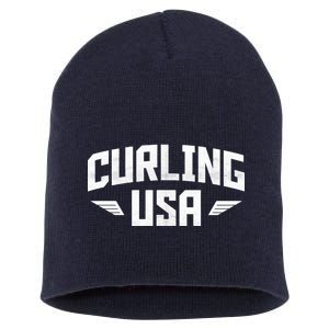 USA Curling Team Short Acrylic Beanie