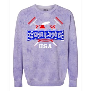 USA Curling Team Champs Winter Sports Games Colorblast Crewneck Sweatshirt