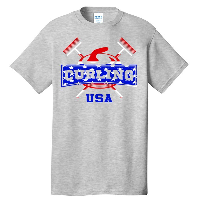 USA Curling Team Champs Winter Sports Games Tall T-Shirt