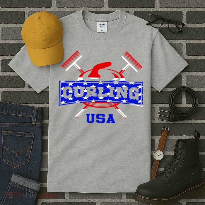 USA Curling Team Champs Winter Sports Games Tall T-Shirt