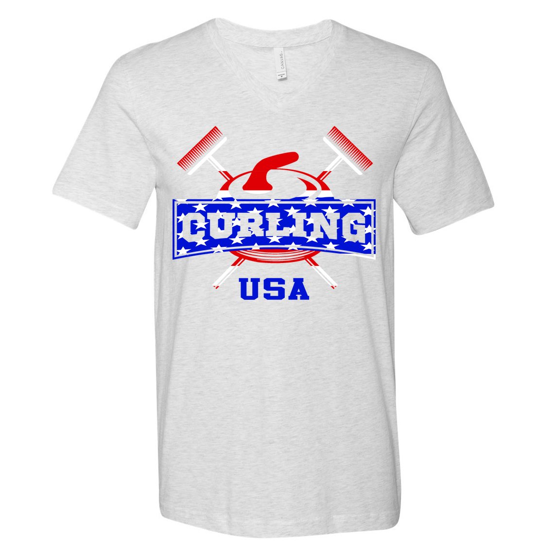 USA Curling Team Champs Winter Sports Games V-Neck T-Shirt