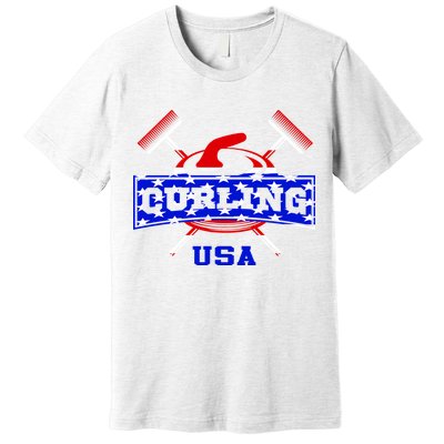 USA Curling Team Champs Winter Sports Games Premium T-Shirt