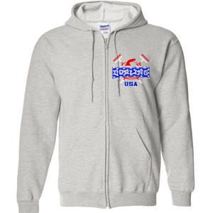 USA Curling Team Champs Winter Sports Games Full Zip Hoodie