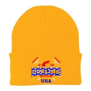 USA Curling Team Champs Winter Sports Games Knit Cap Winter Beanie