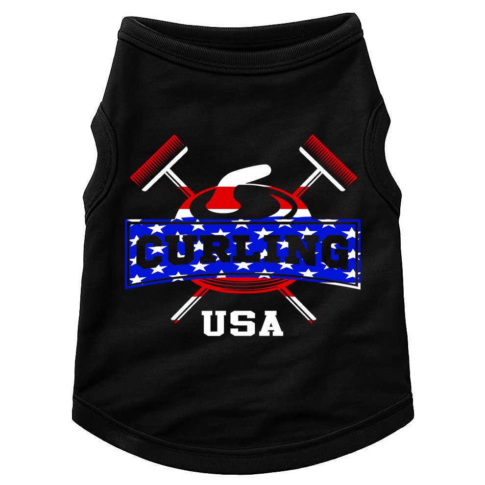 USA Curling Team Champs Winter Sports Games Doggie Tank