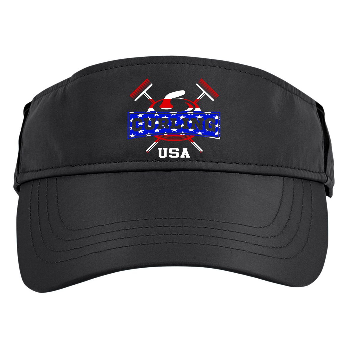USA Curling Team Champs Winter Sports Games Adult Drive Performance Visor