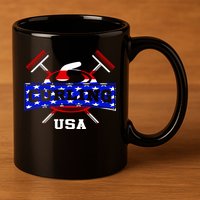 USA Curling Team Champs Winter Sports Games 11oz C Handle Ceramic Mug