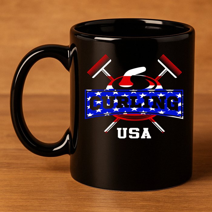 USA Curling Team Champs Winter Sports Games 11oz C Handle Ceramic Mug