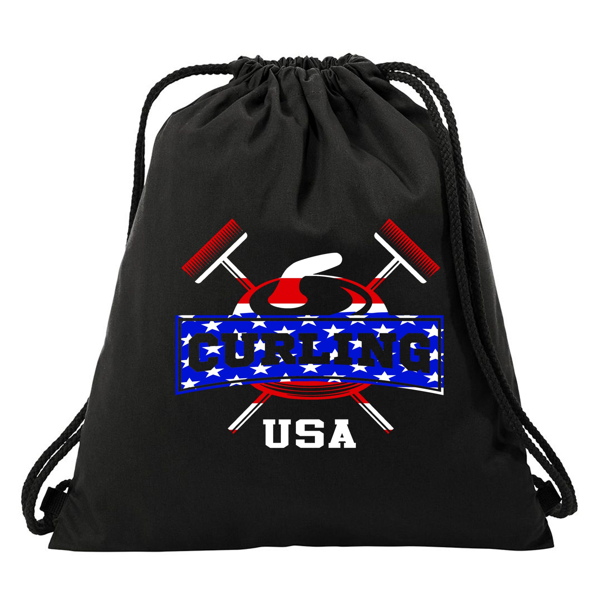 USA Curling Team Champs Winter Sports Games Drawstring Bag