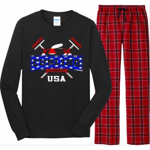 USA Curling Team Champs Winter Sports Games Long Sleeve Pajama Set