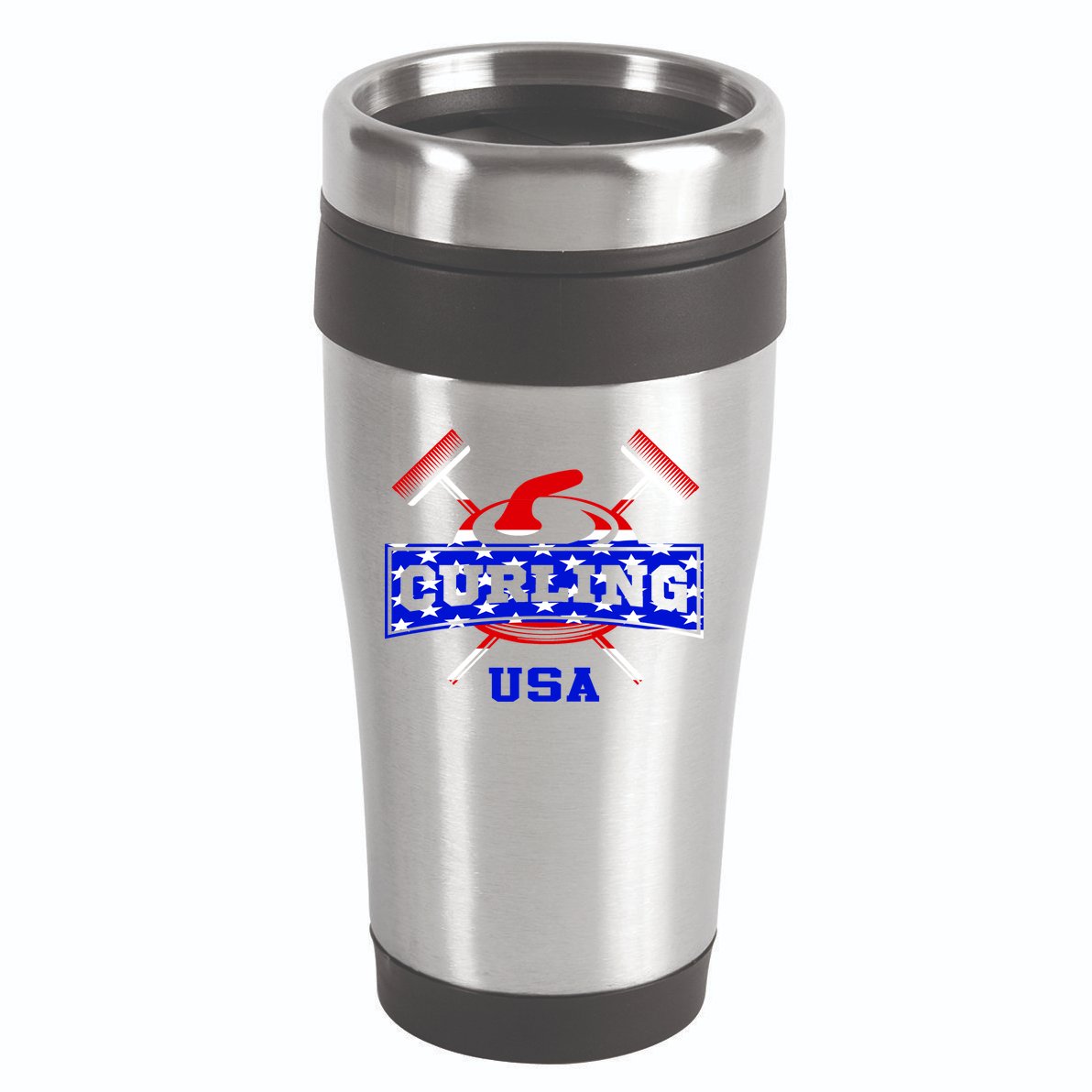 USA Curling Team Champs Winter Sports Games 16oz Travel Tumbler