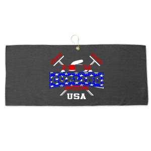 USA Curling Team Champs Winter Sports Games Large Microfiber Waffle Golf Towel