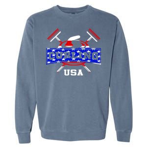 USA Curling Team Champs Winter Sports Games Garment-Dyed Sweatshirt