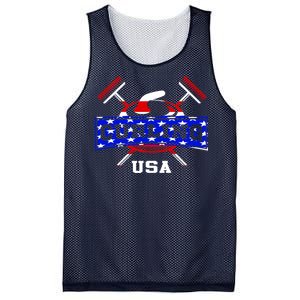 USA Curling Team Champs Winter Sports Games Mesh Reversible Basketball Jersey Tank